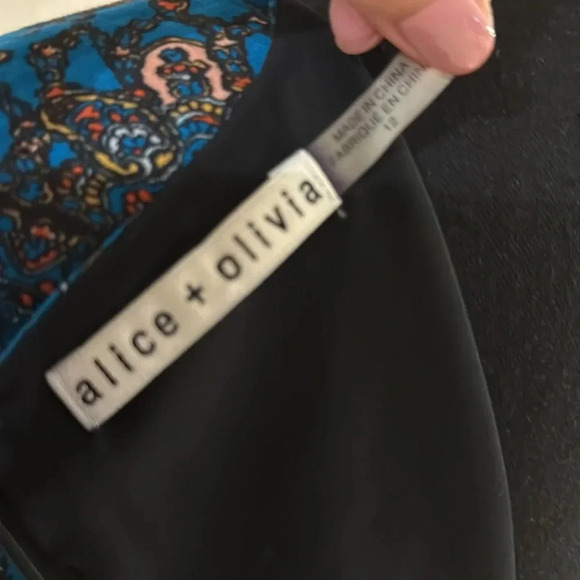 Alice + Olivia Cary Mini Dress in Ornate Multi size 12 - Picture 12 of 12